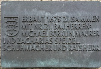 Tafel am Haus Bürklin-Speidel Obere Vorstadt