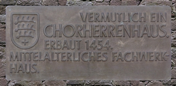Tafel Chorherrenhaus