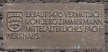 Tafel Haus Zimmermann Untere Burggasse 3